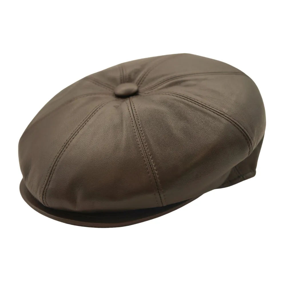 Capas Italian Leather 8/4 Newsboy Cap