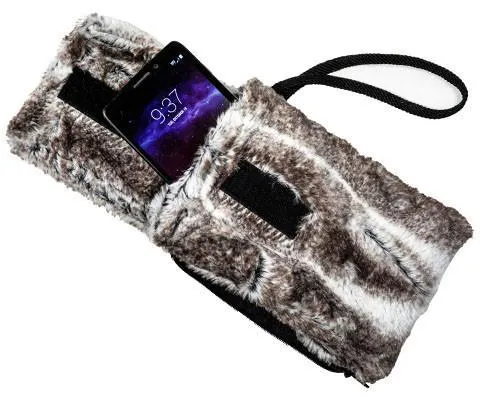 Cell Phone Purse - Luxury Faux Fur in Birch