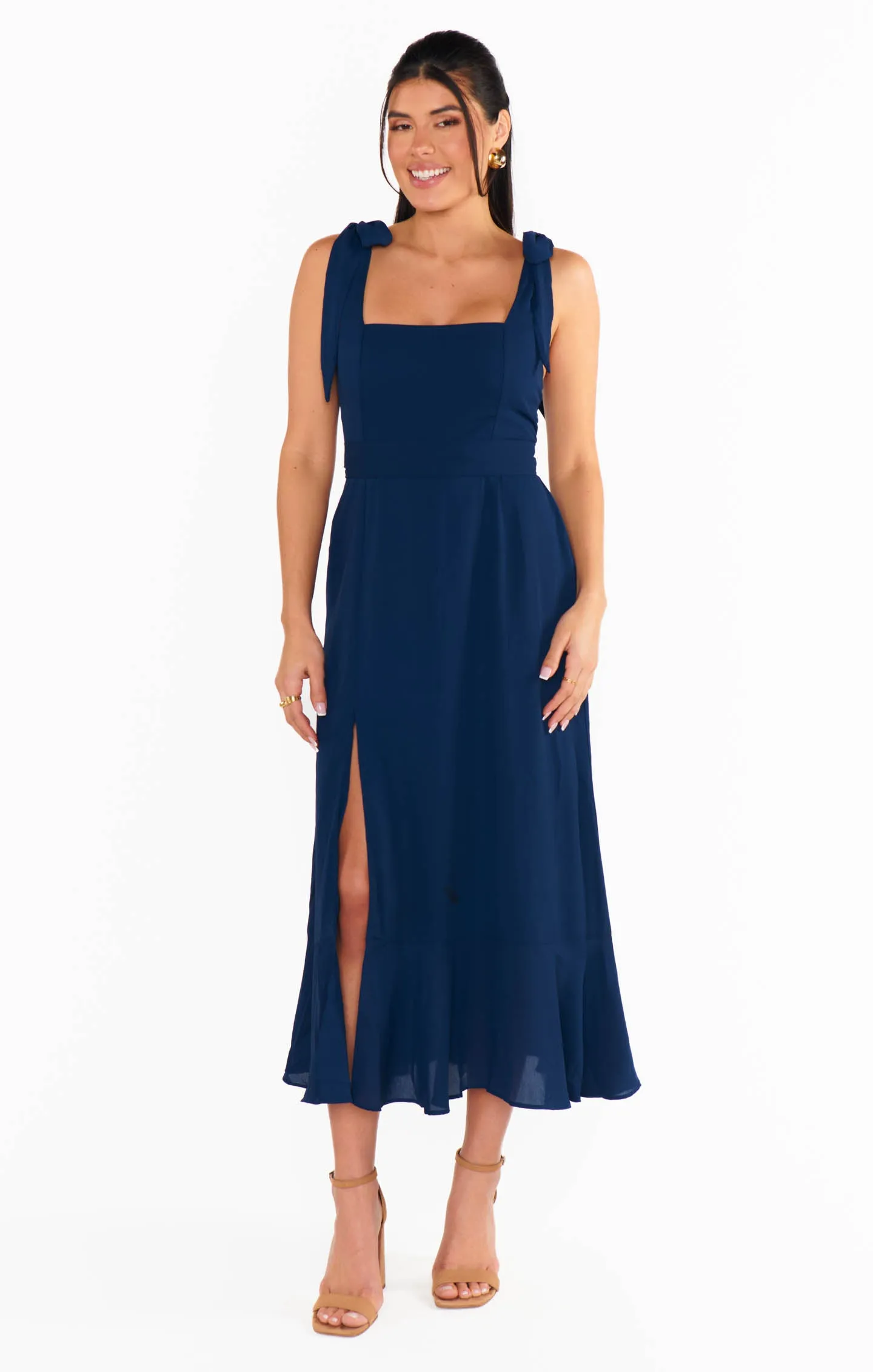 Claire Midi Dress ~ Rich Navy Crisp