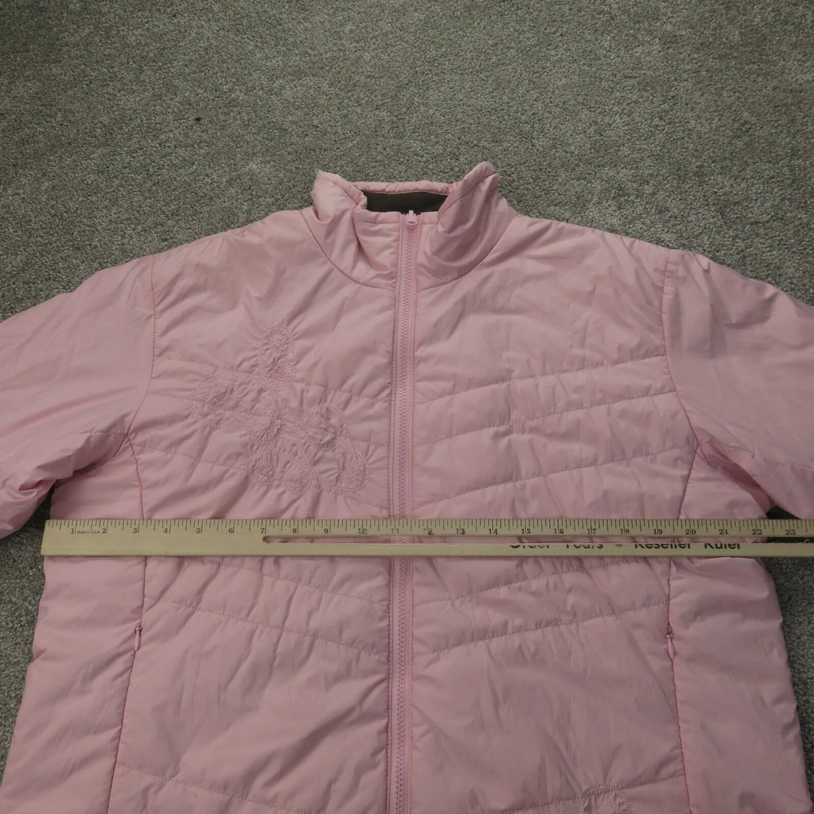 Columbia Jacket Women XL Pink Long Sleeve Outdoors Quilted Puffer Full Zip Coat