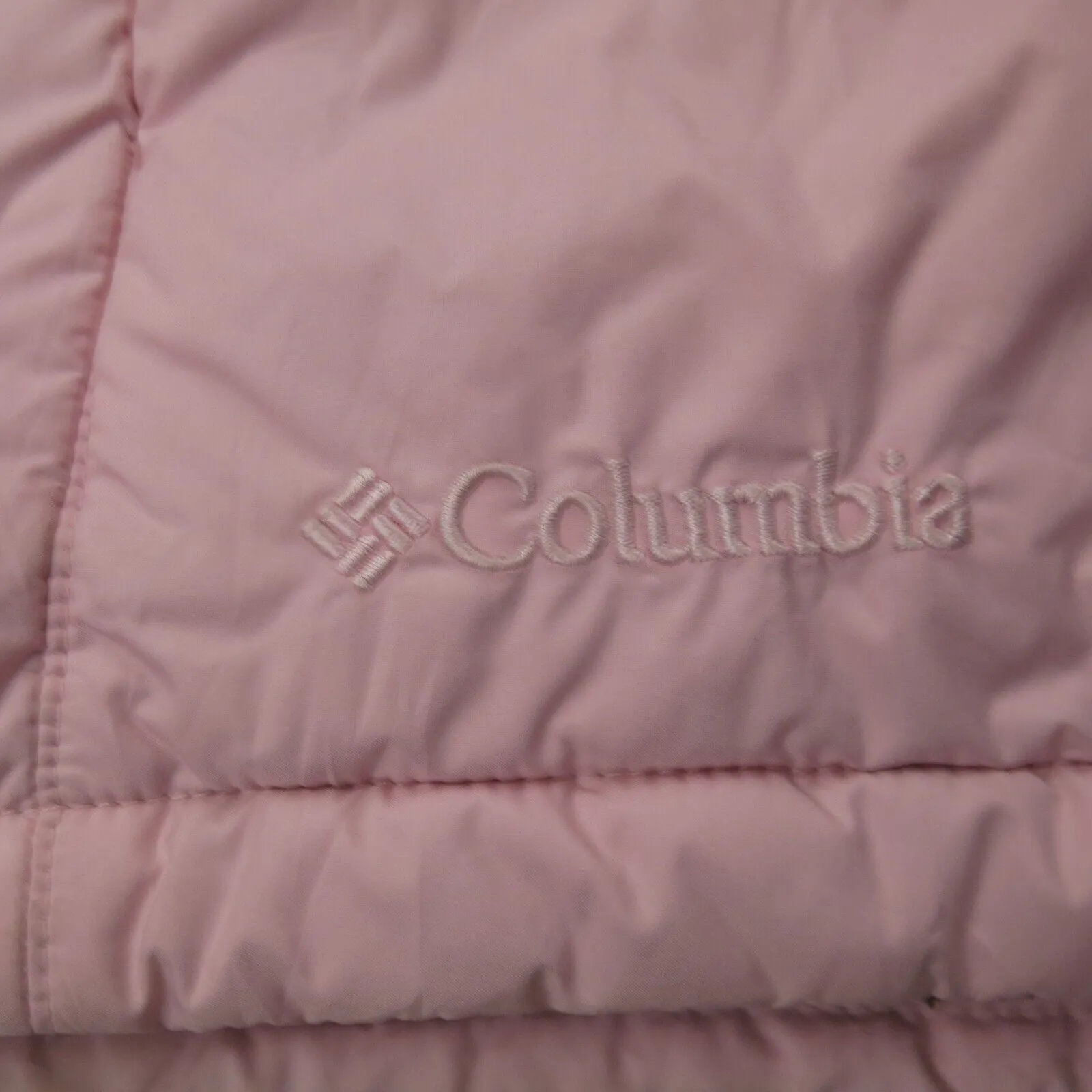 Columbia Jacket Women XL Pink Long Sleeve Outdoors Quilted Puffer Full Zip Coat