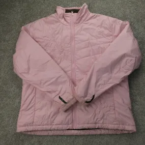 Columbia Jacket Women XL Pink Long Sleeve Outdoors Quilted Puffer Full Zip Coat