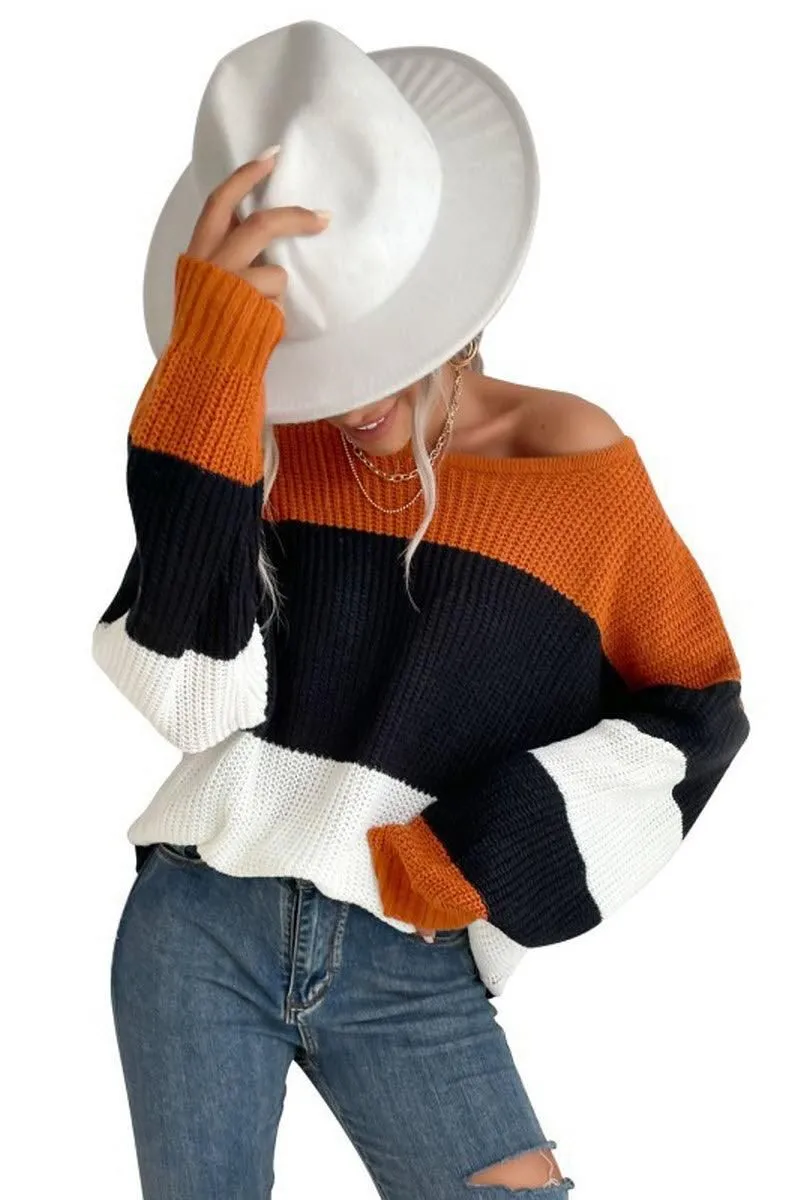 CONTRAST COLOR KNIT