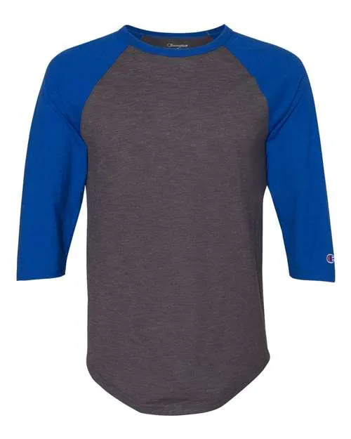 Custom Embroidered - Champion - Premium Fashion Raglan Three-Quarter Sleeve Baseball T-Shirt - CP75