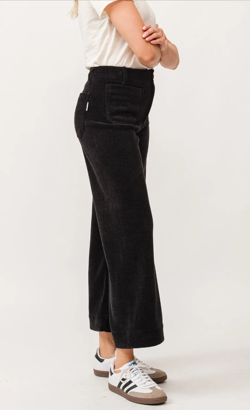 Dear John Audrey Wide Leg Corduroy Pant Black