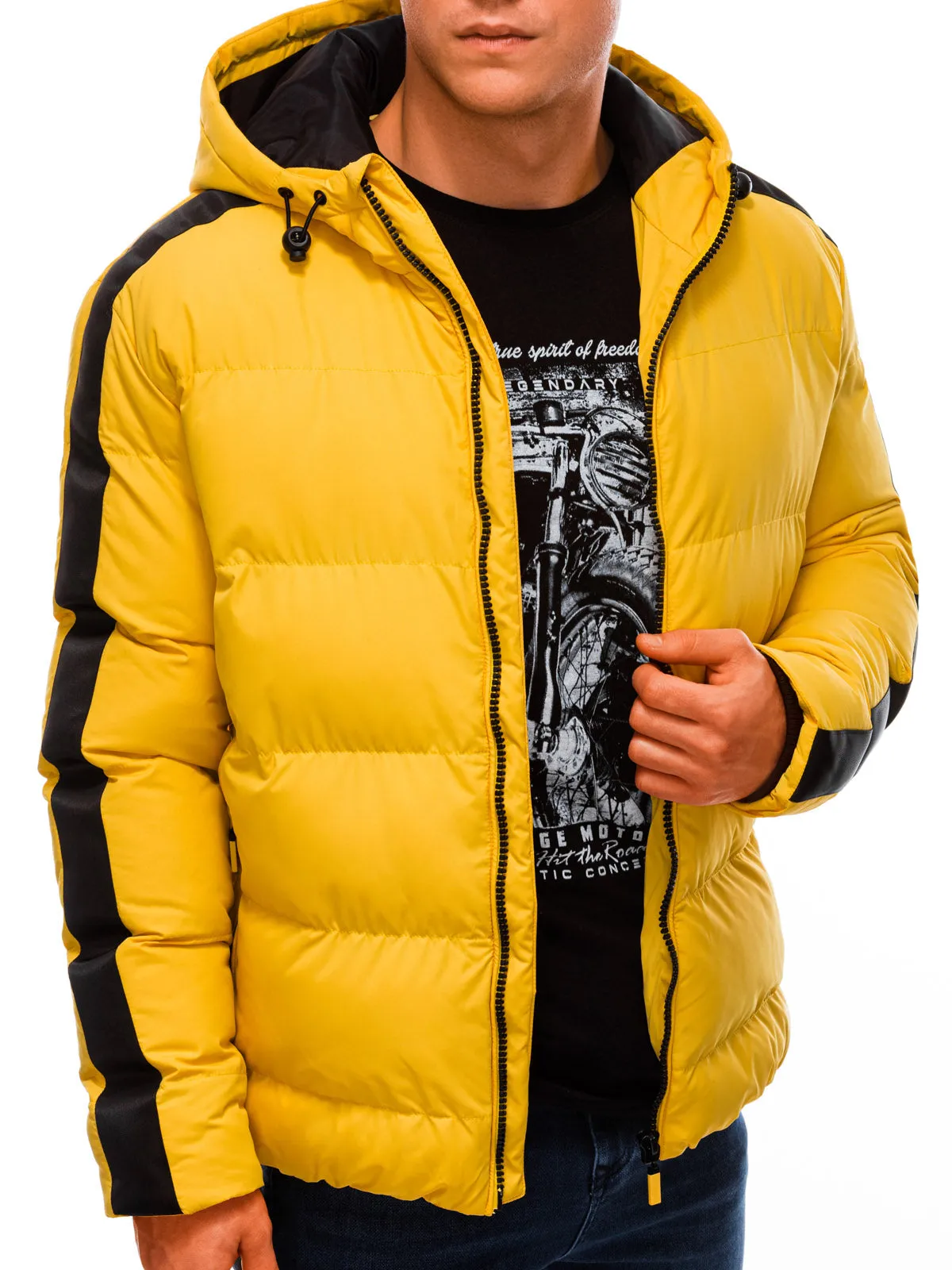 Deoti Men's winter quilted jacket Keberia yellow