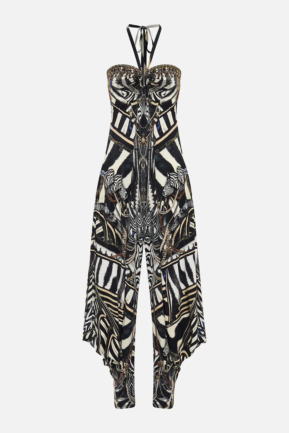 DRAPED PANT JUMPSUIT WITH HARDWARE KNIGHT OF THE WILD