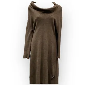 Dress Sweater By Connected Apparel In Brown, Size: M