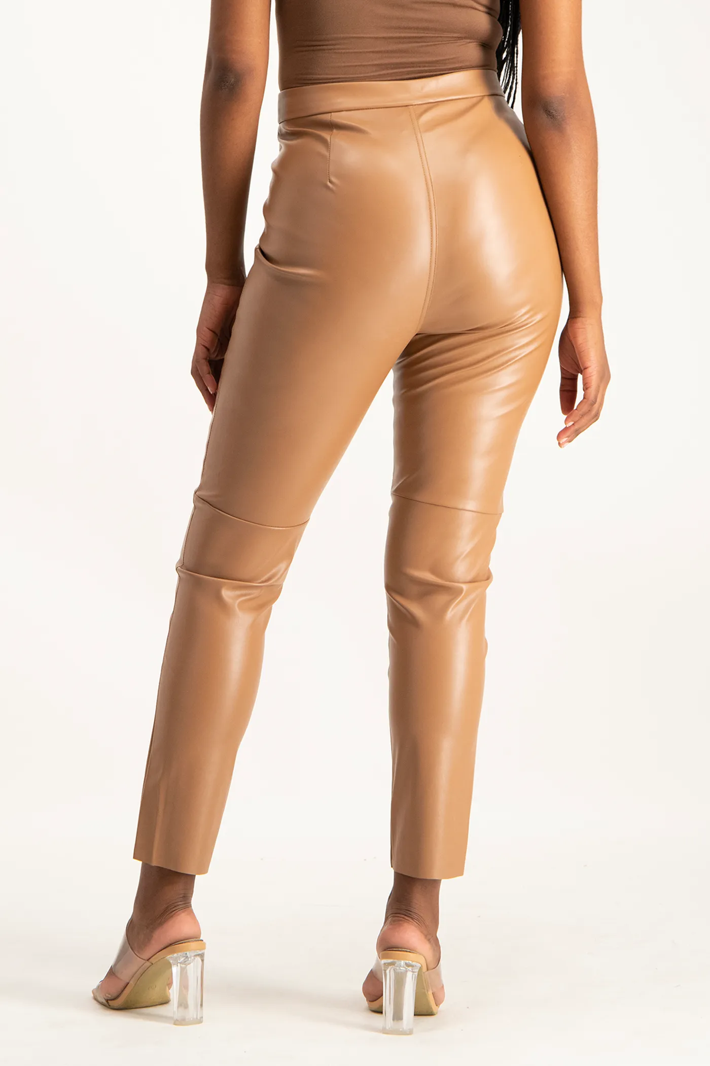 Esme Faux Leather Pants - Camel