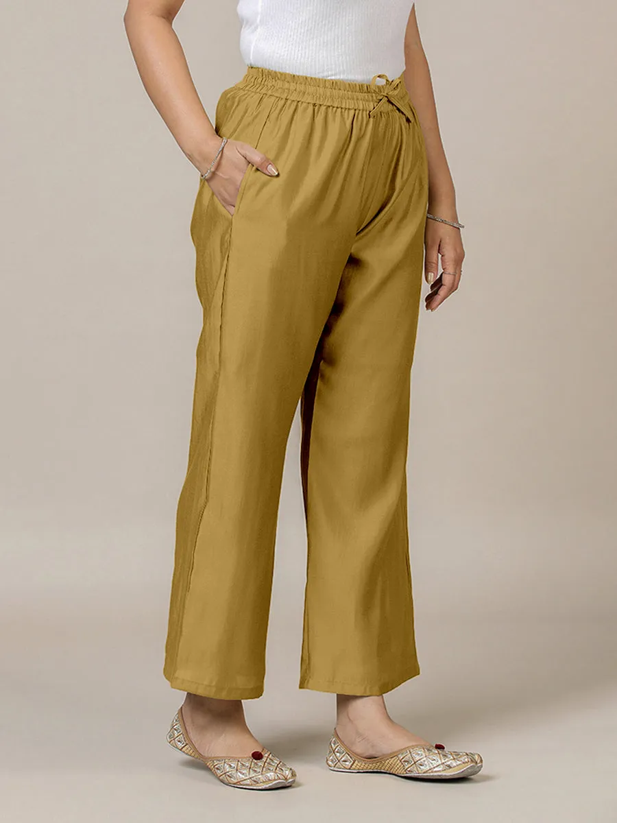 Fiza x Rozaana | Straight Pant in Dijon Mustard