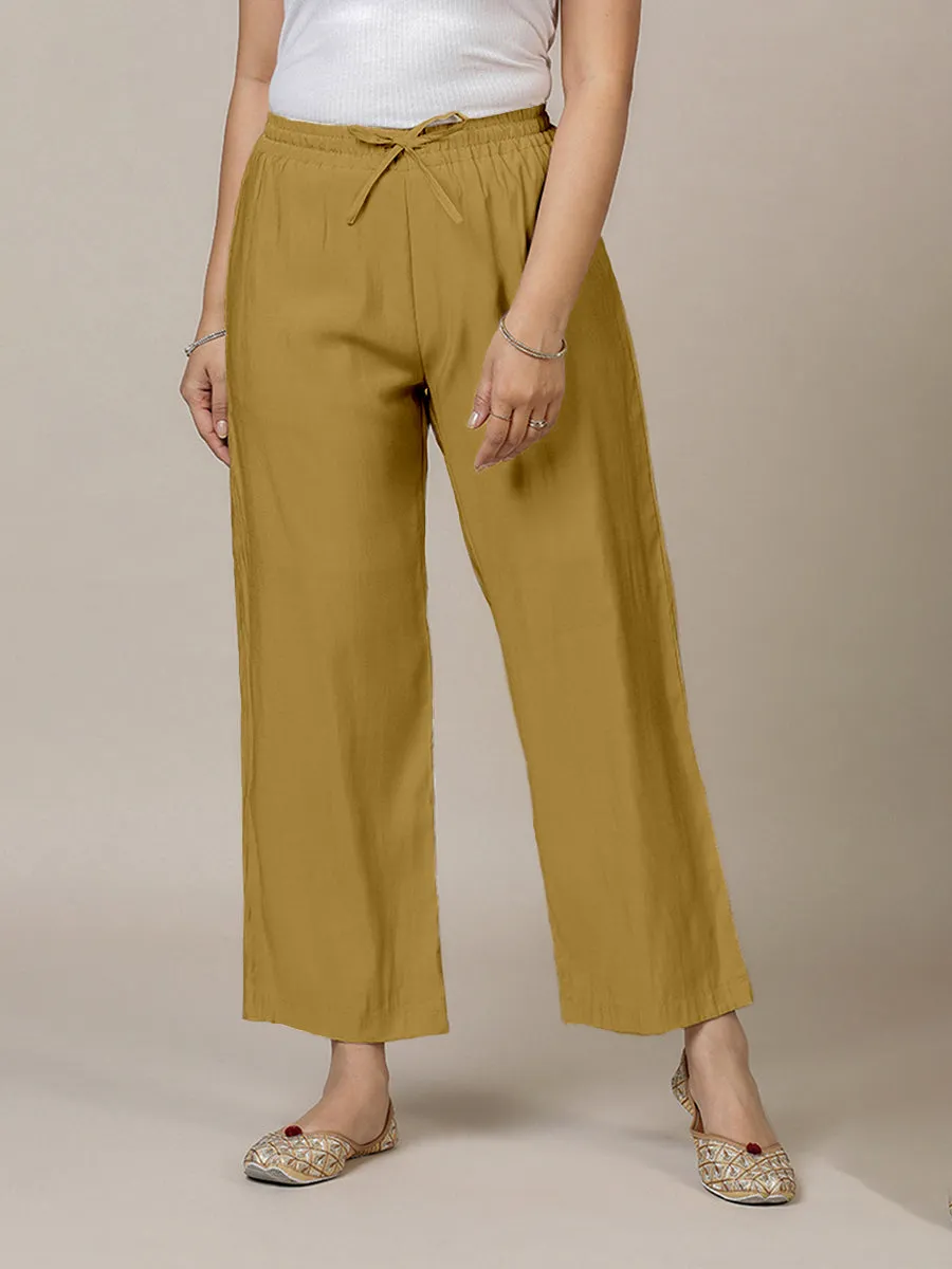 Fiza x Rozaana | Straight Pant in Dijon Mustard