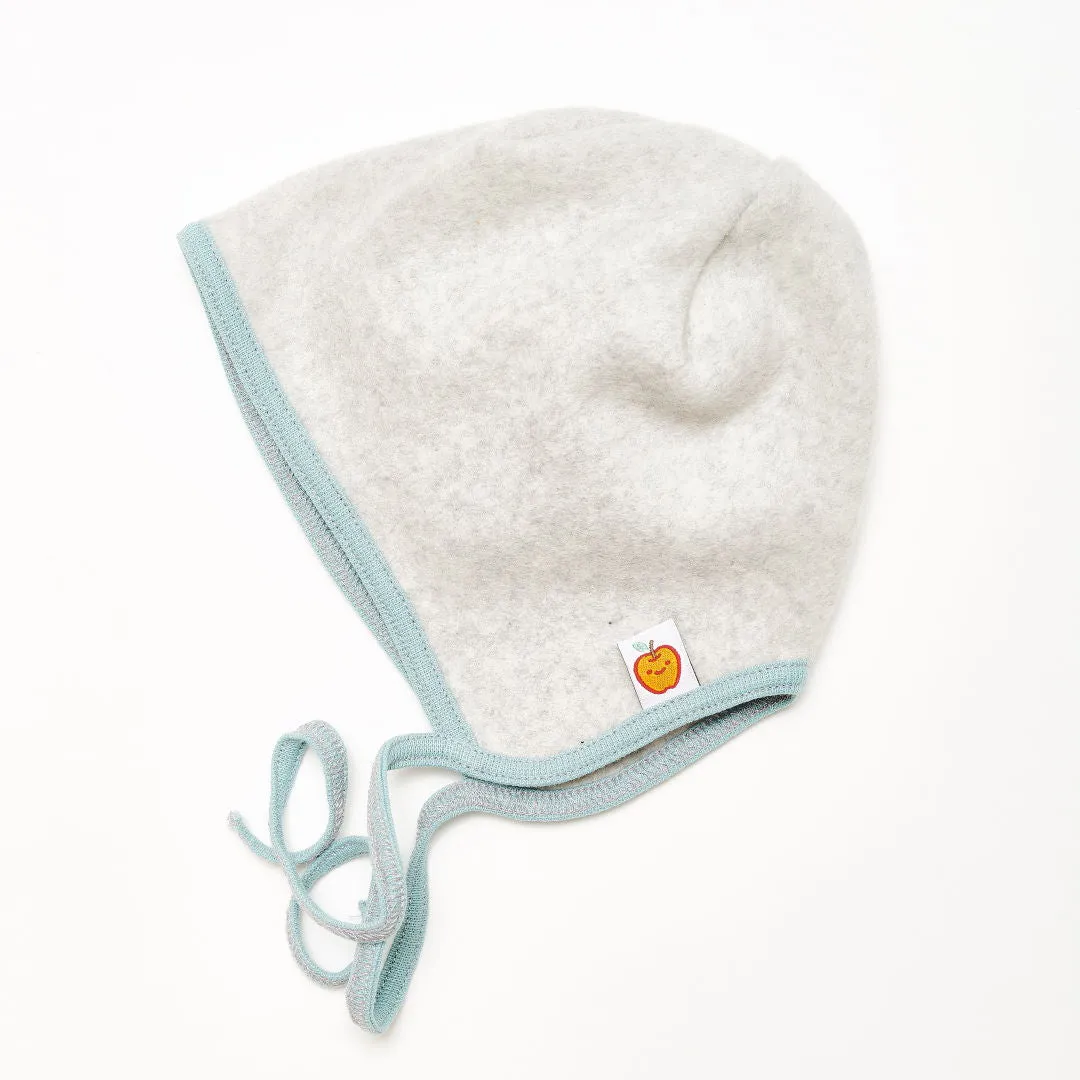 Fleece baby hat with ear flaps "Fleece Grey/Stone Blue"