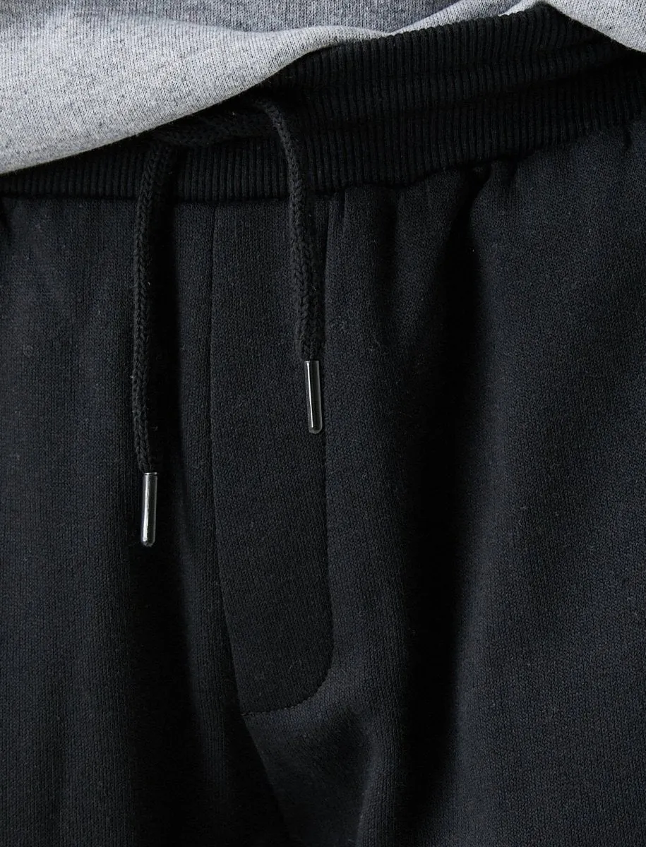 Fleece Jogger Sweatpants in Black