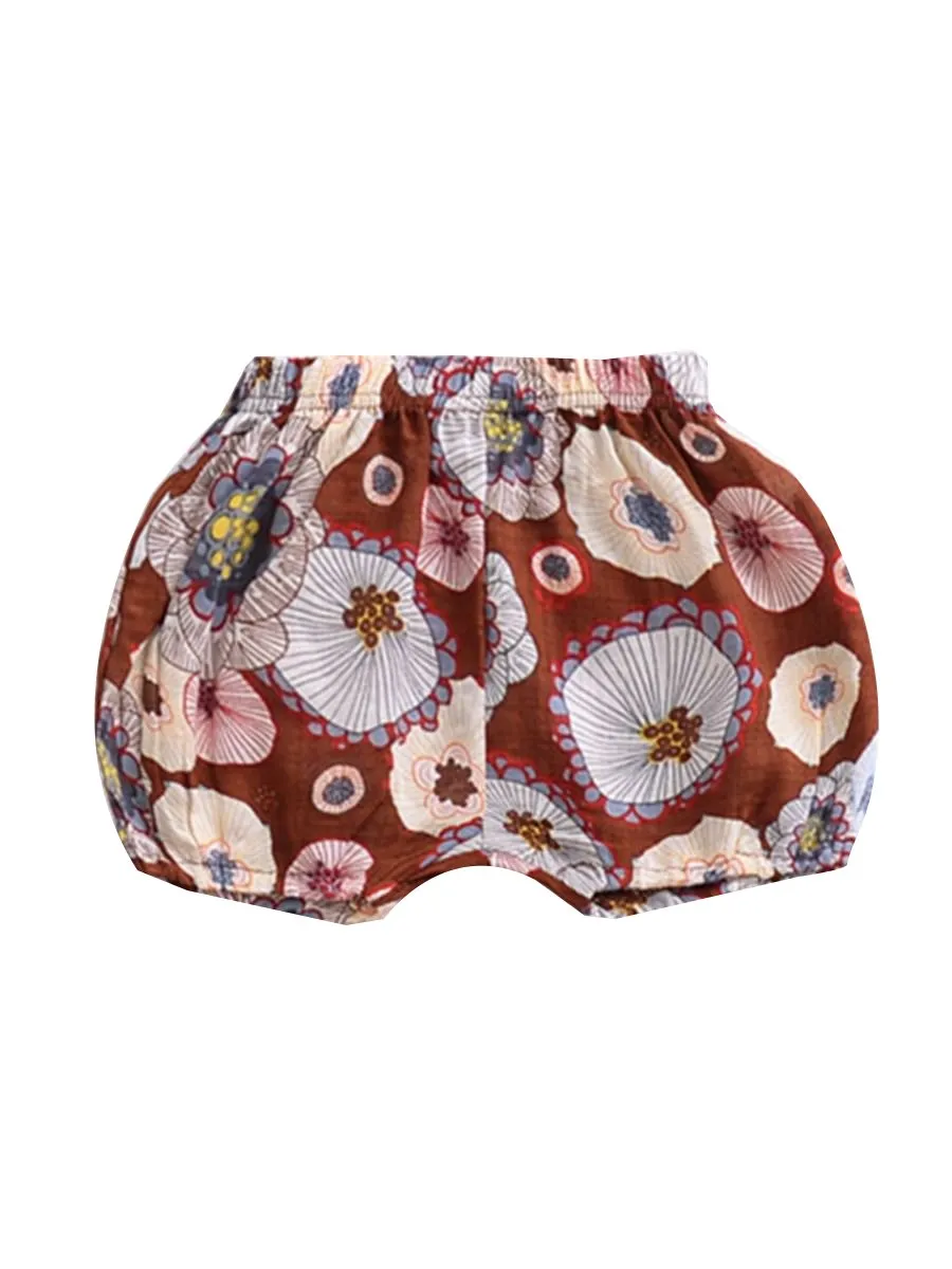 Floral Cartoon Print Infant Girls Boys Bloomers Baby Summer Shorts