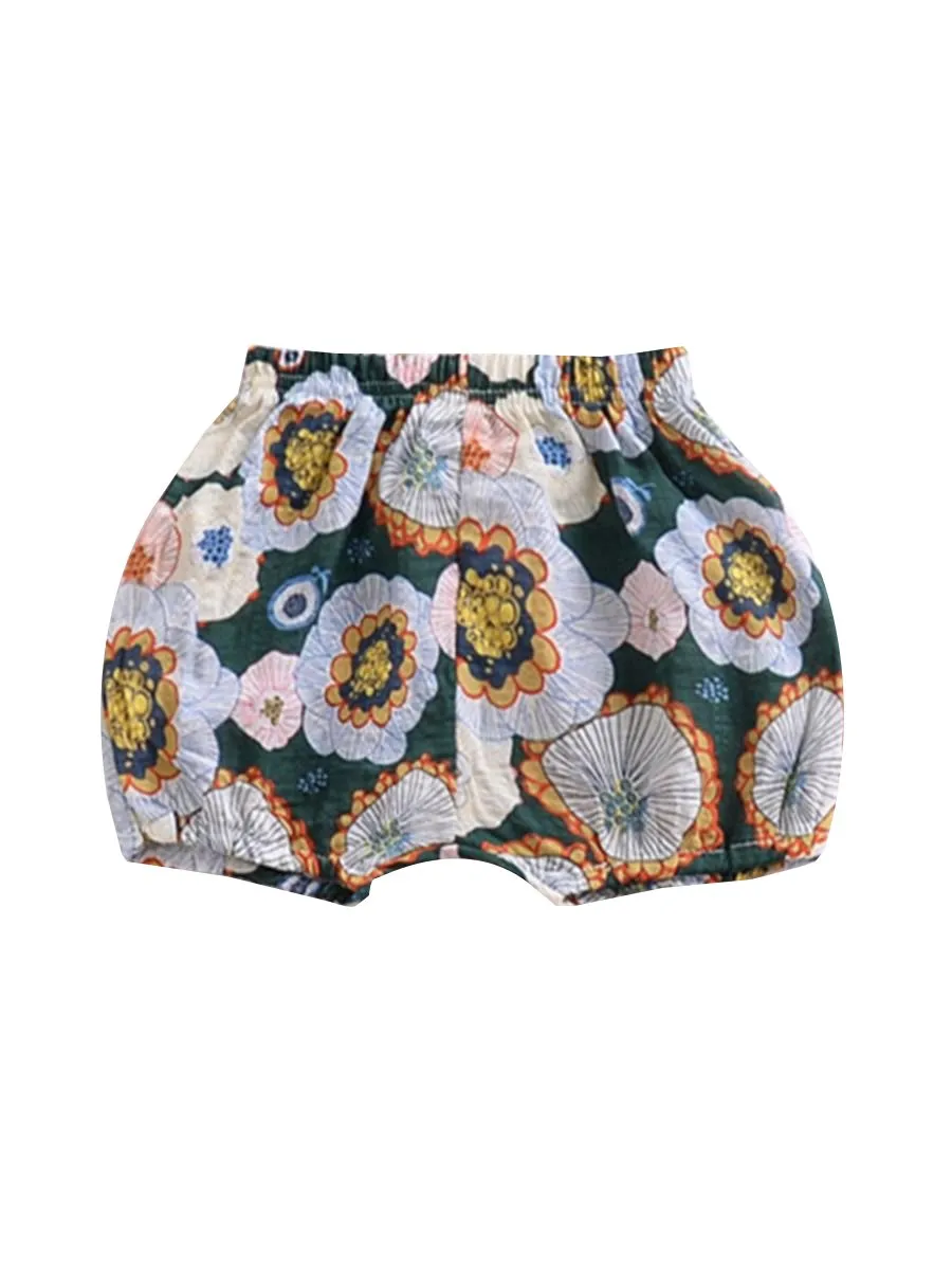 Floral Cartoon Print Infant Girls Boys Bloomers Baby Summer Shorts