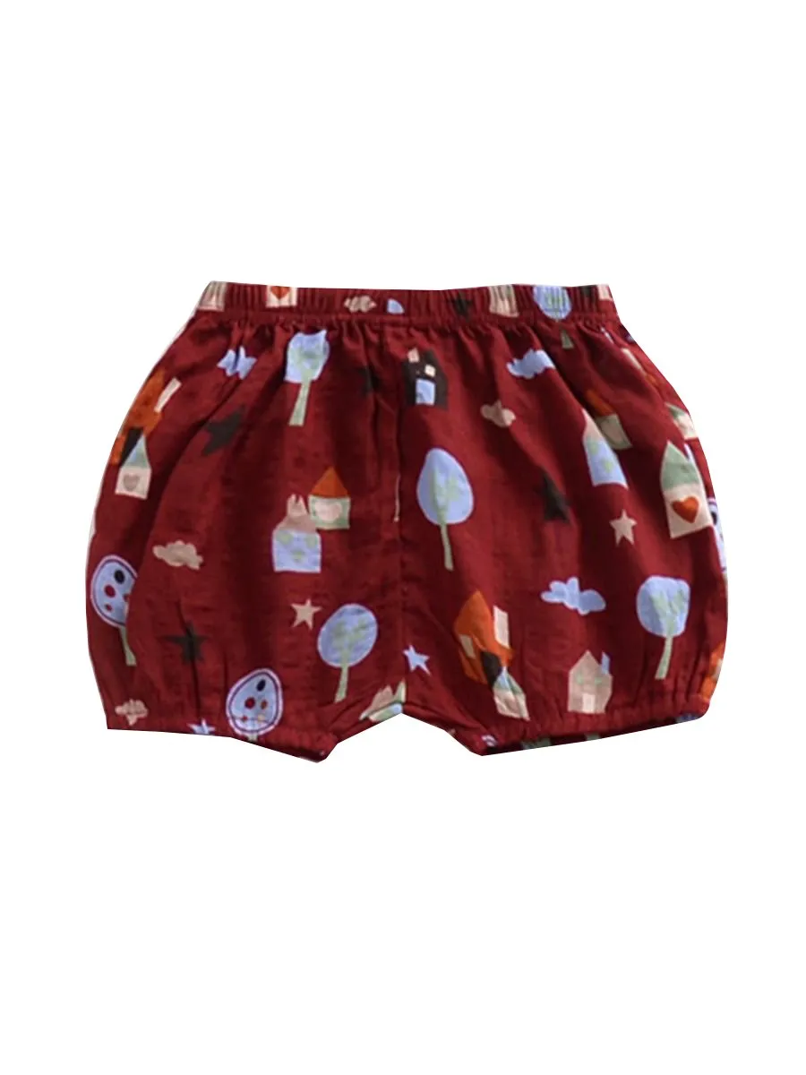 Floral Cartoon Print Infant Girls Boys Bloomers Baby Summer Shorts