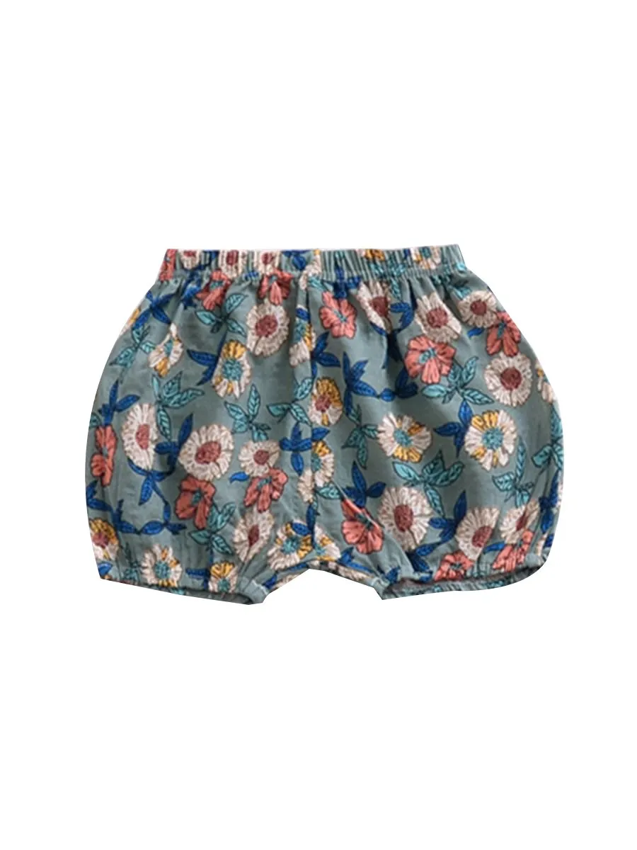 Floral Cartoon Print Infant Girls Boys Bloomers Baby Summer Shorts