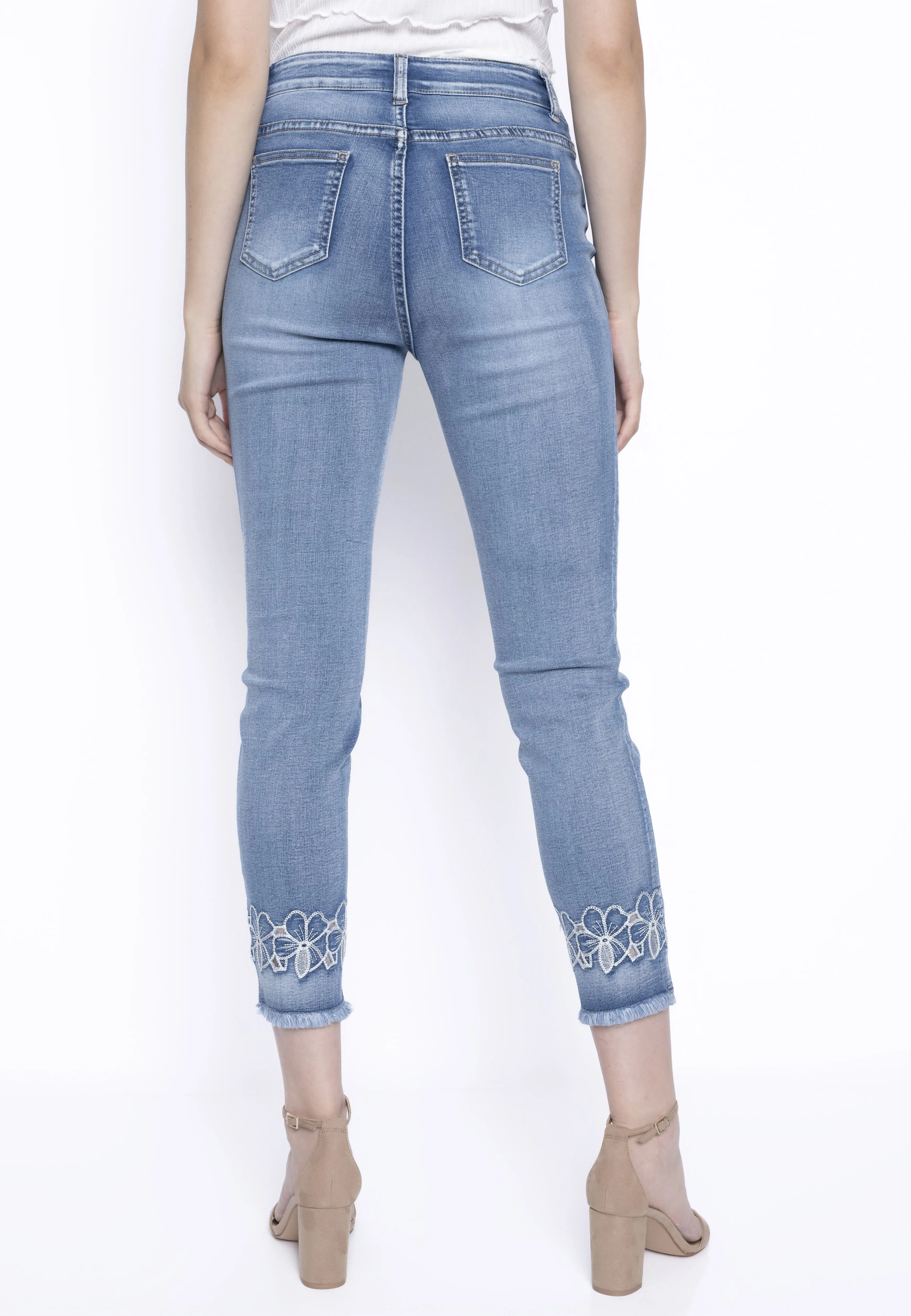 Frayed Edged Embellished Jeans