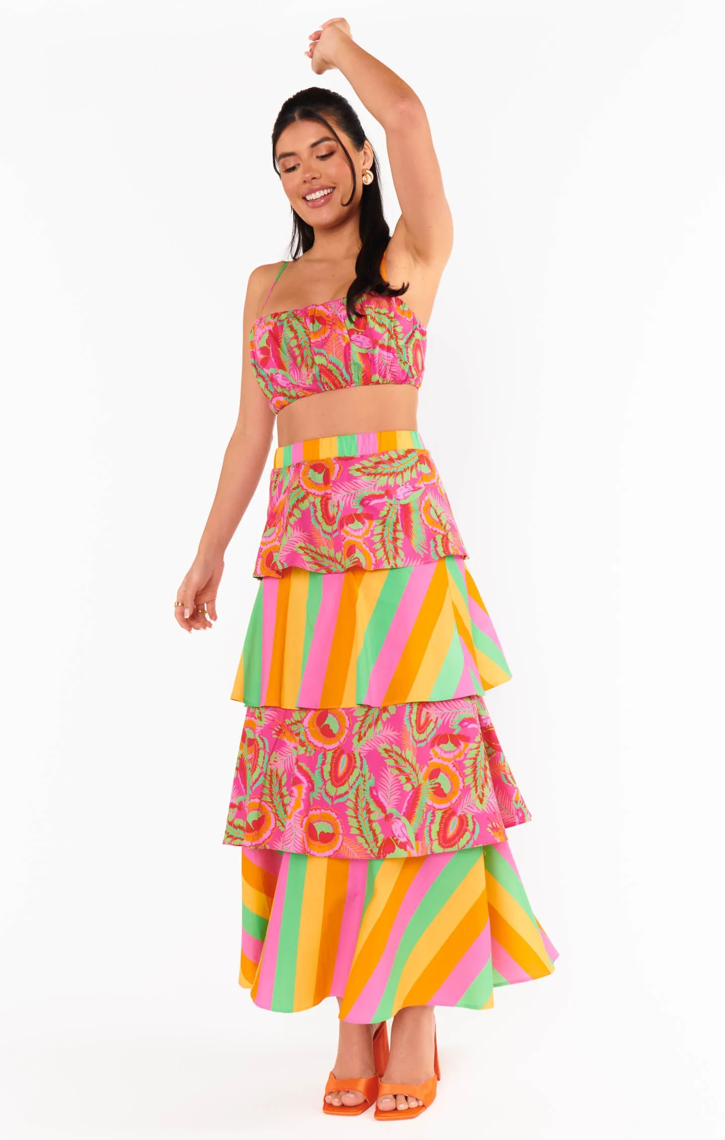 Full Swing Skirt ~ Paradise Stripe Poplin