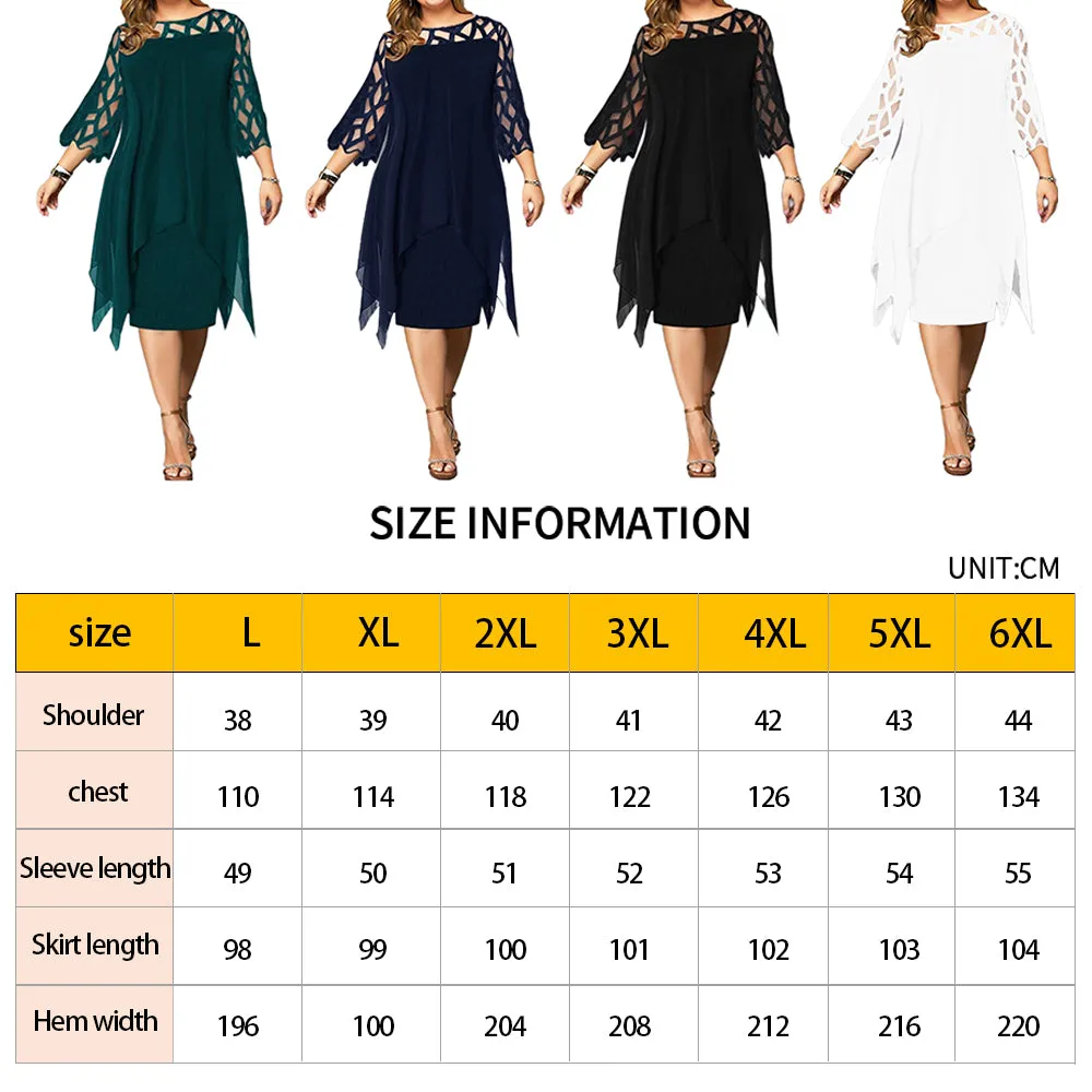 Funki Buys | Dresses | Women's Plus Size Lace Mesh Midi Dress