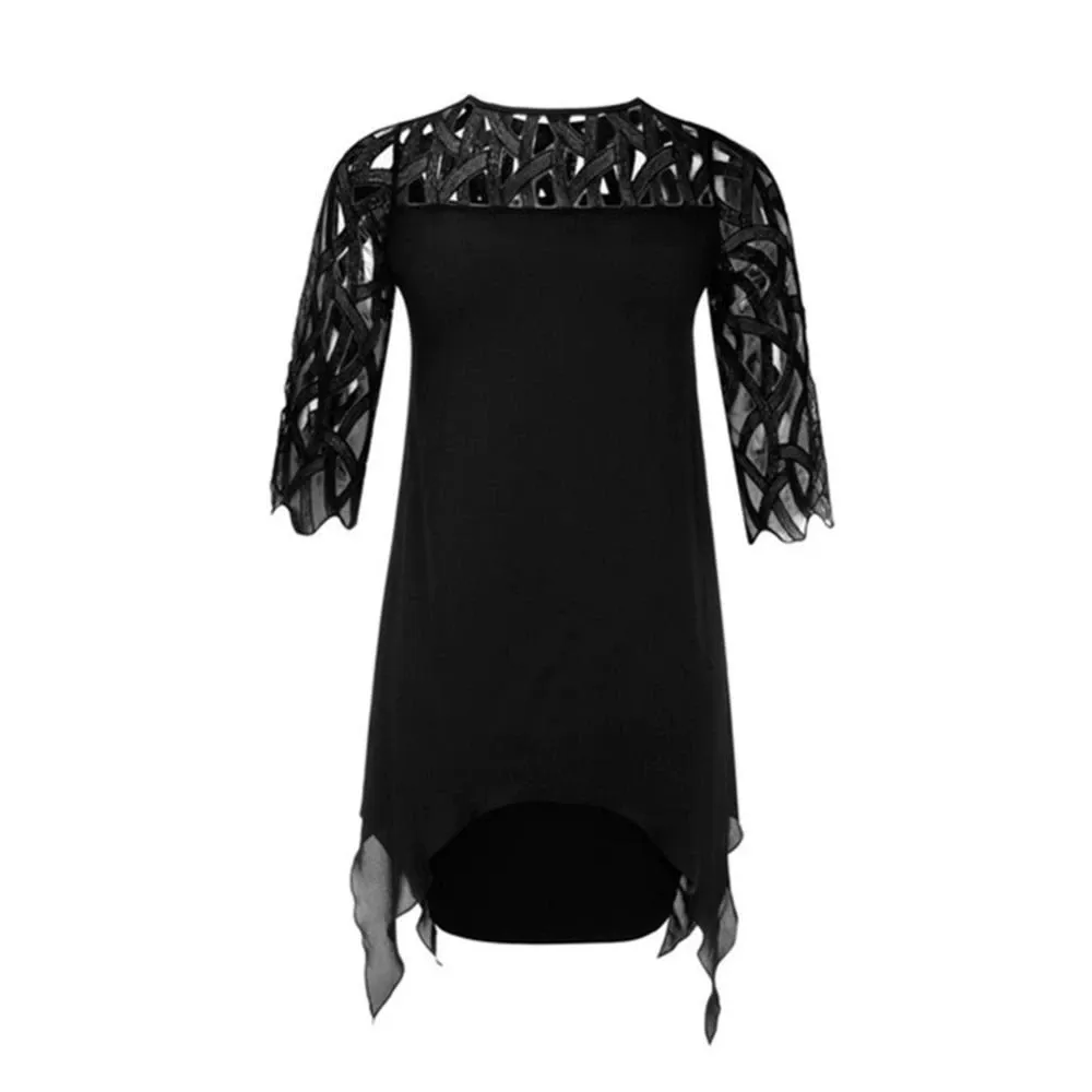 Funki Buys | Dresses | Women's Plus Size Lace Mesh Midi Dress