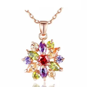 Gold with Multicolor AAA Zircon Necklace