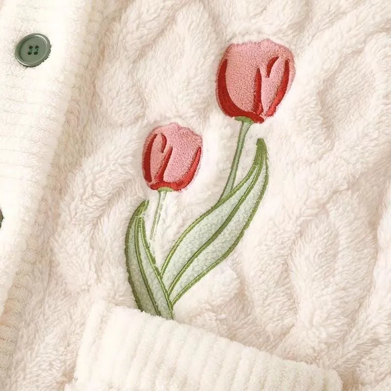 Green Tulip Fleece Pajamas