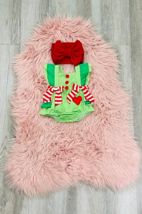 Grinch Heart Romper