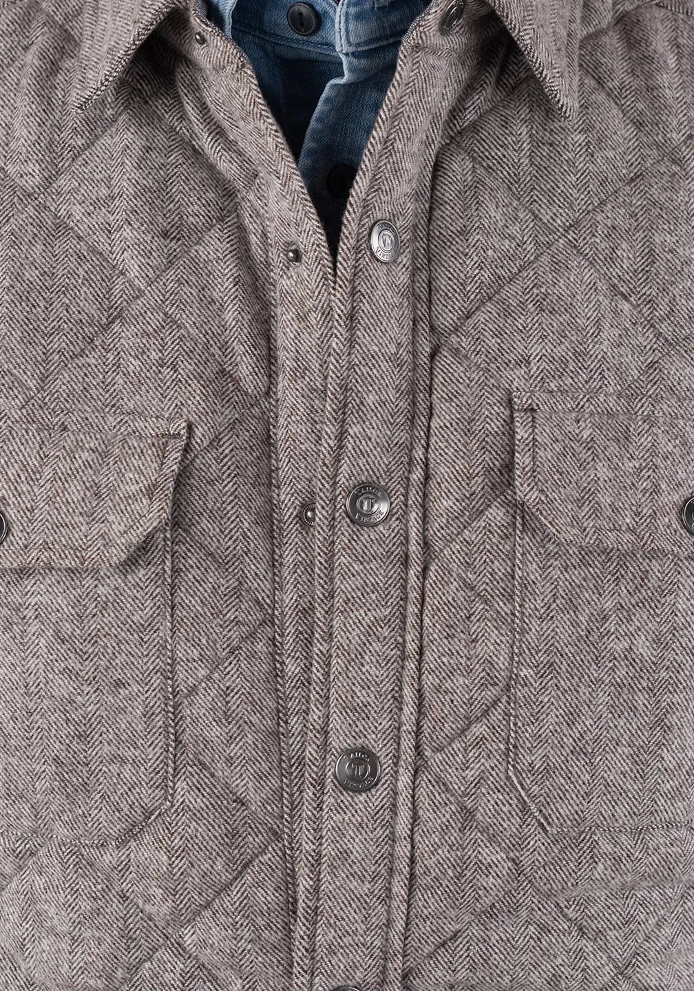 Heavyweight Herringbone Quilted Shirt Jacket