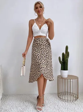 High Waist Maxi Skirt With Bow Tie