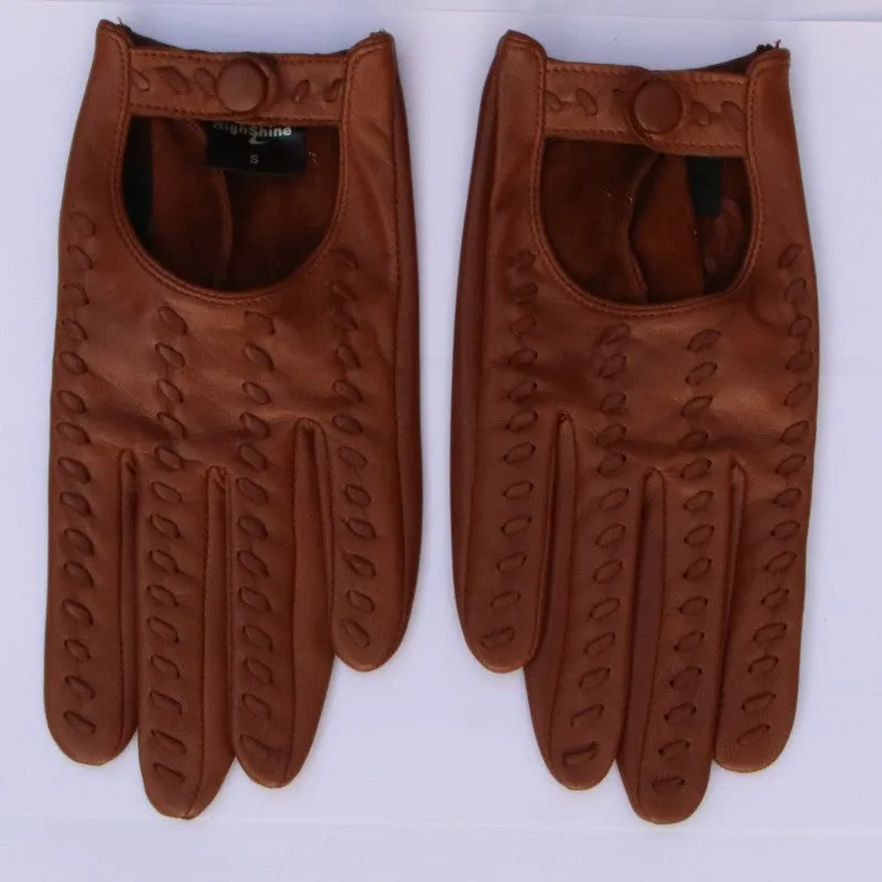 HIGHSHINE Classic Men's Genuine Leather Gloves Driving Unlined