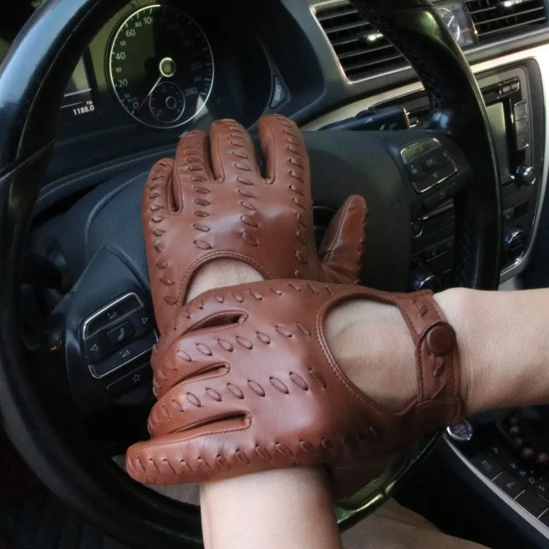 HIGHSHINE Classic Men's Genuine Leather Gloves Driving Unlined