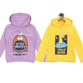 Hooded Sweatshirt Combo of 2-Hello Dino-Little Monster