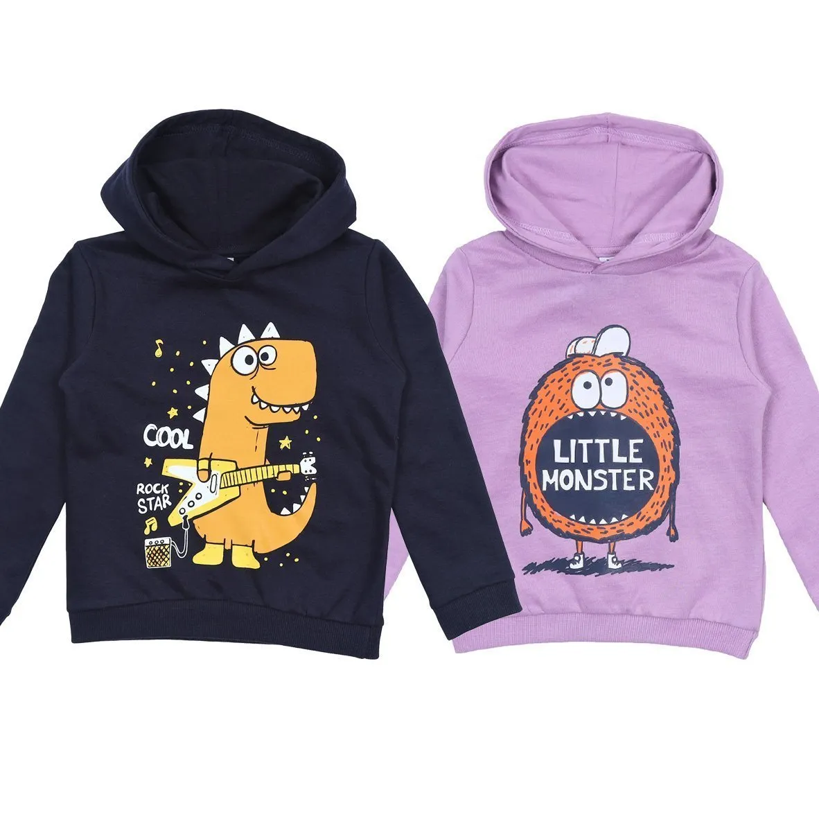 Hooded Sweatshirt Combo of 2-Rockstar Dino-Little Monster