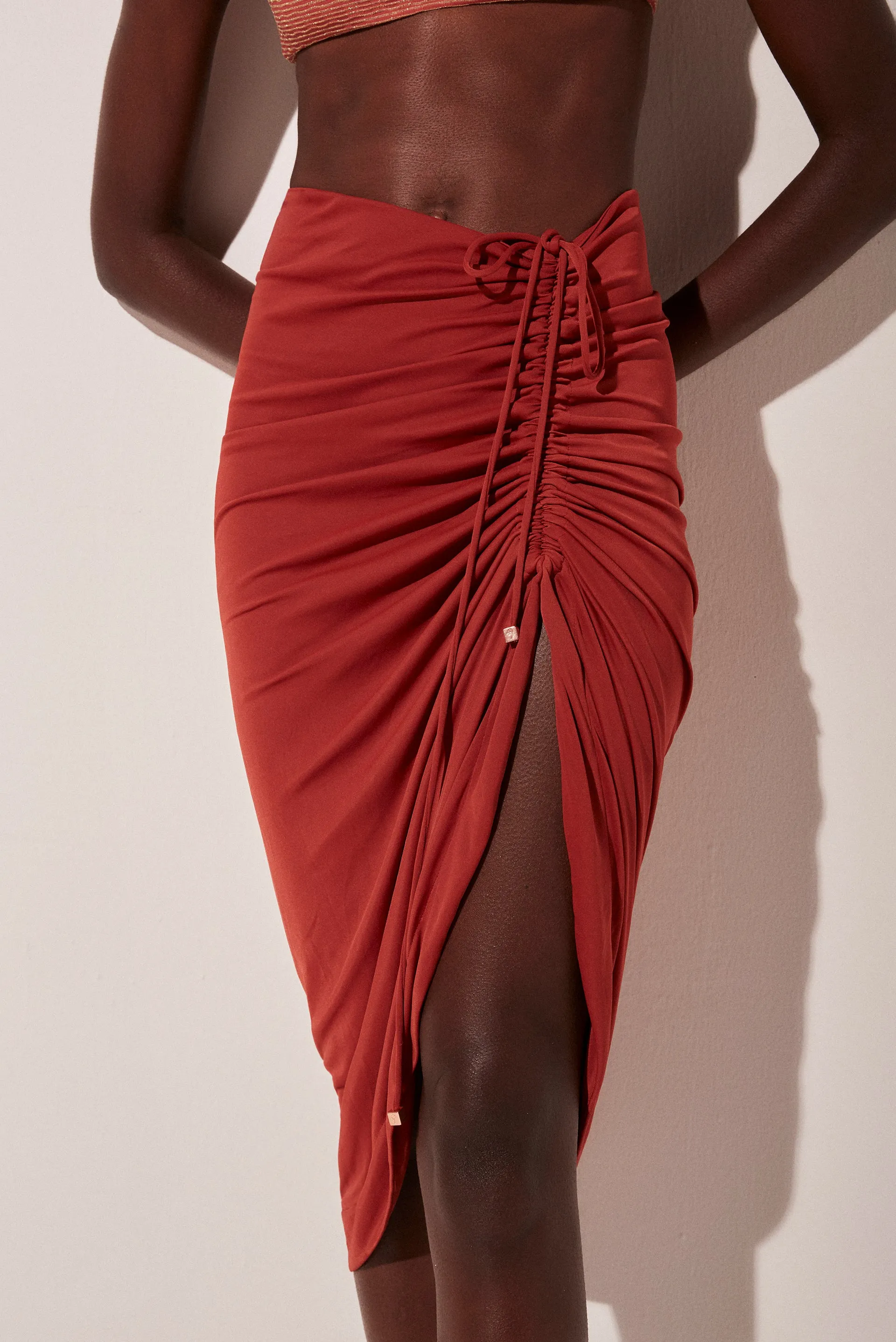 Jambo Draped Midi Skirt E4977A1773