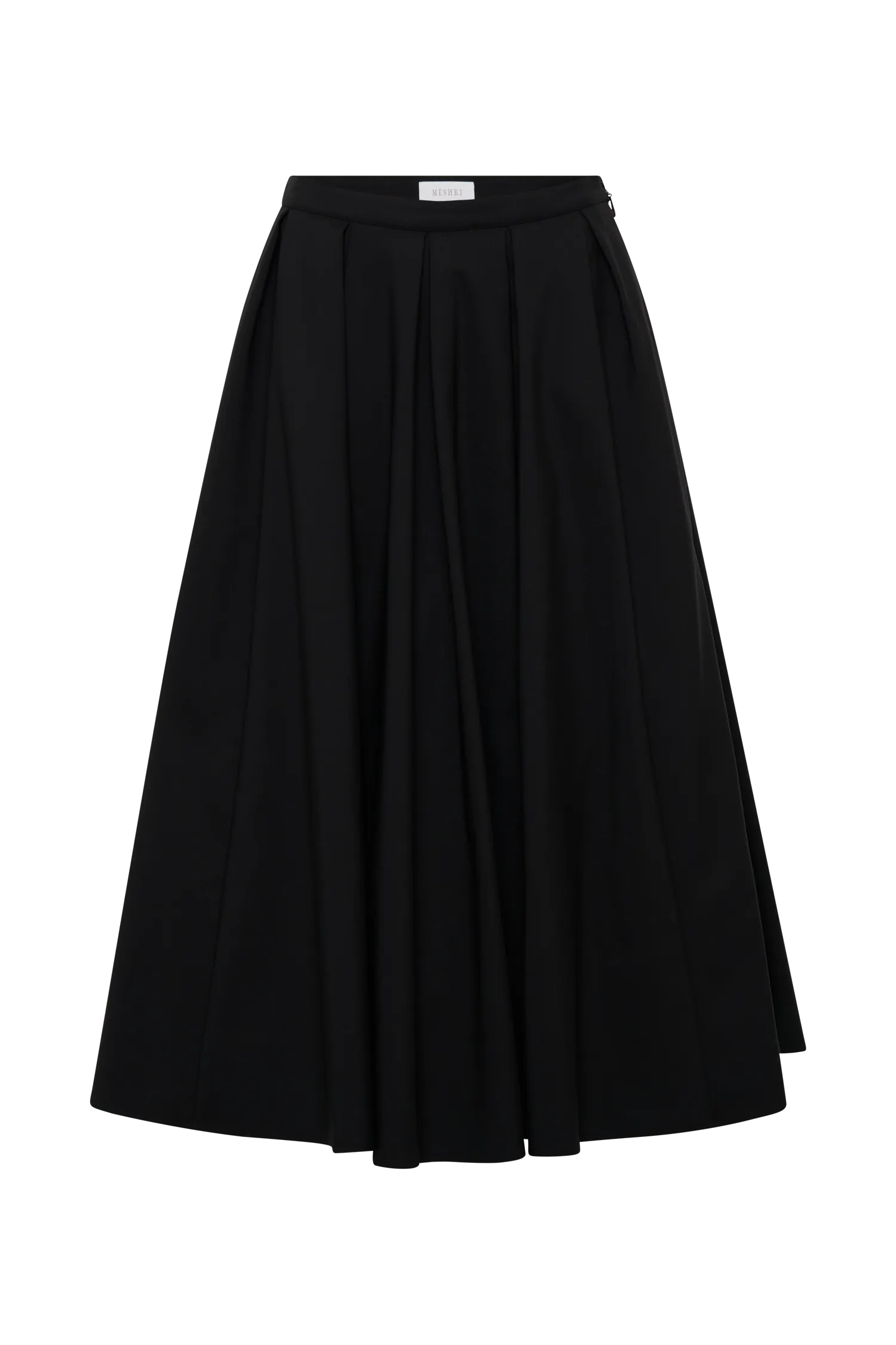 Jemima Cotton Midi Skirt - Black