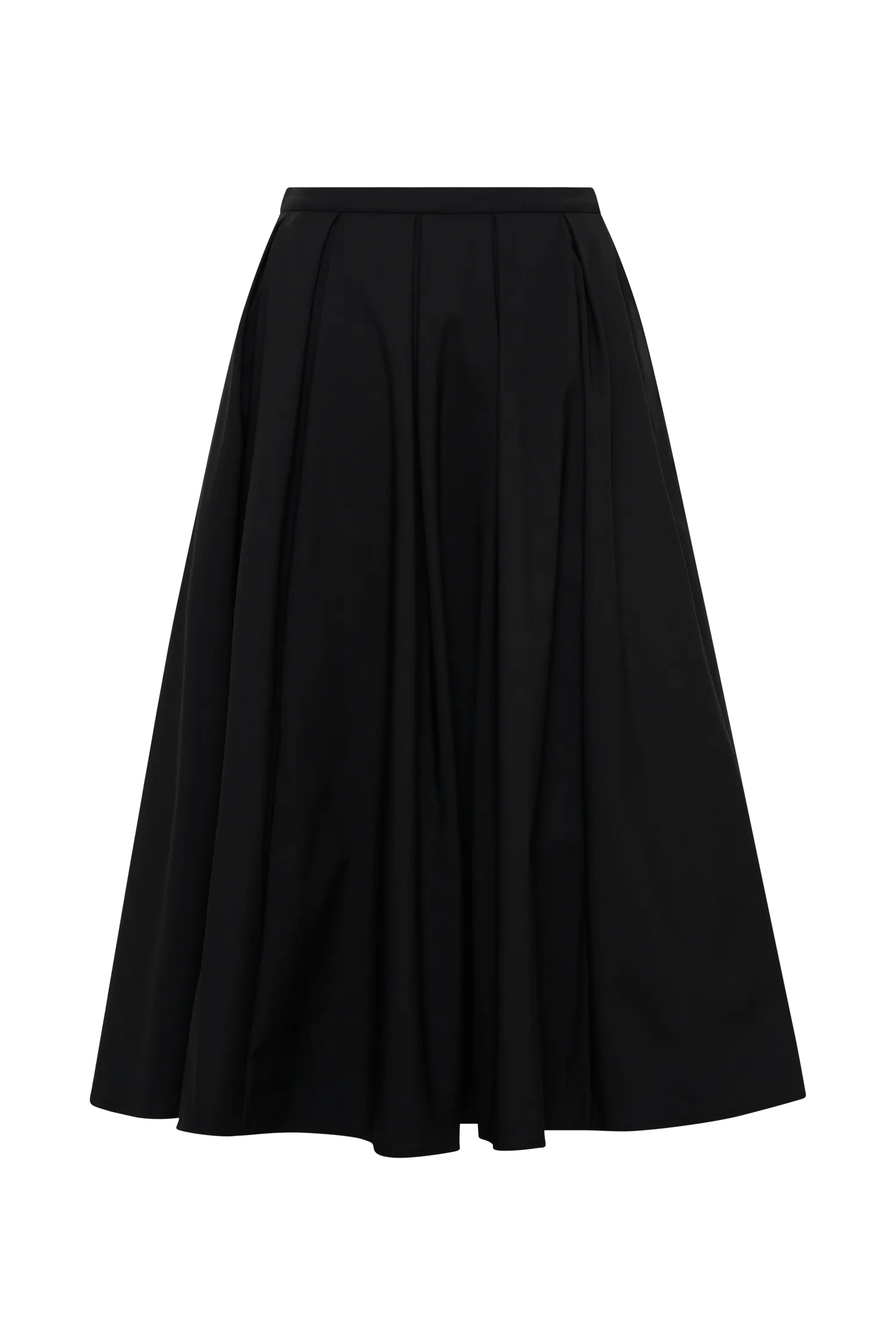 Jemima Cotton Midi Skirt - Black