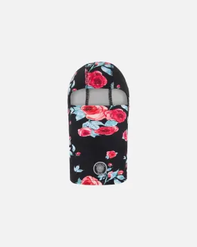 Jersey Balaclava Black Printed Roses