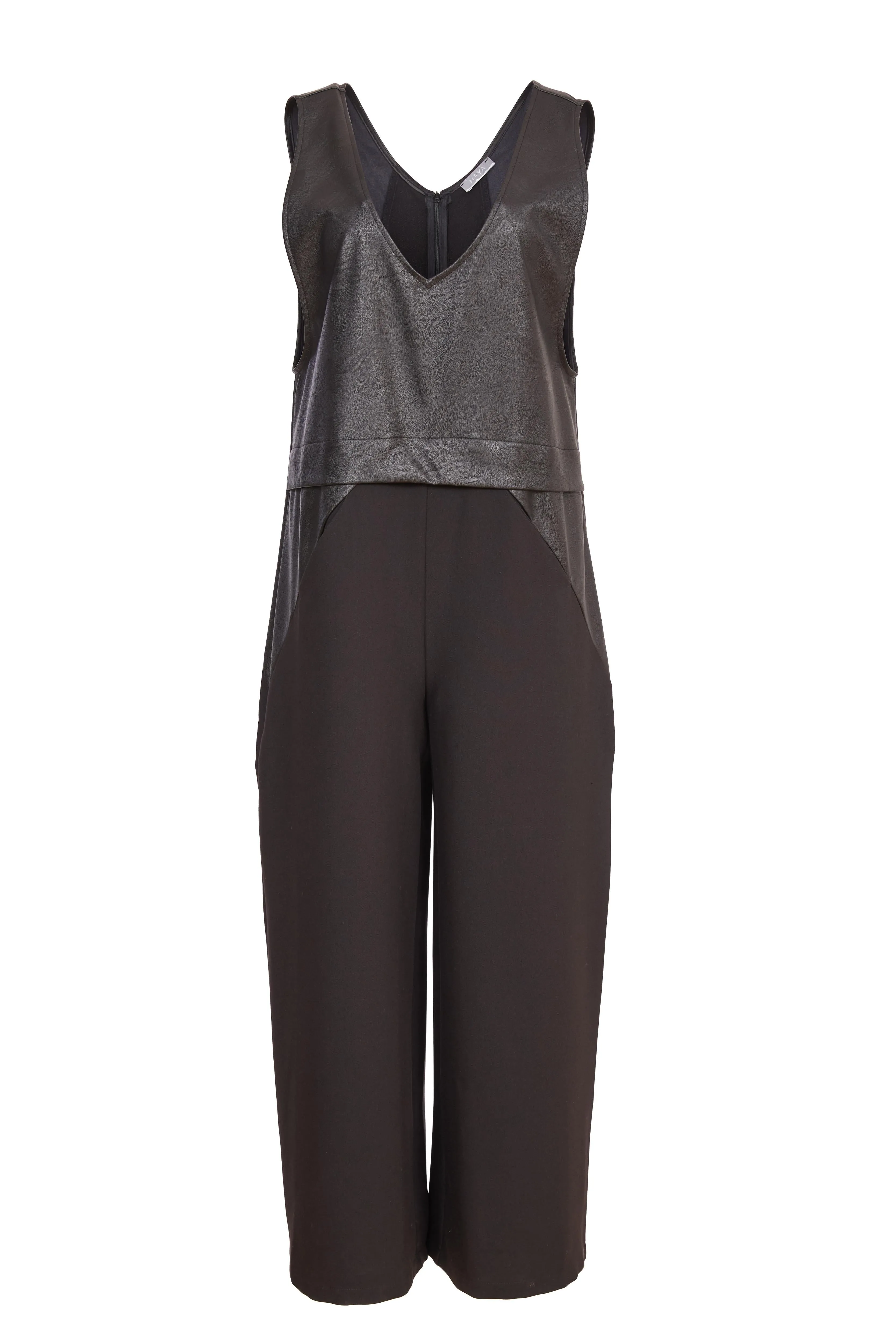 Jumpsuit with Leatherette top panel 264