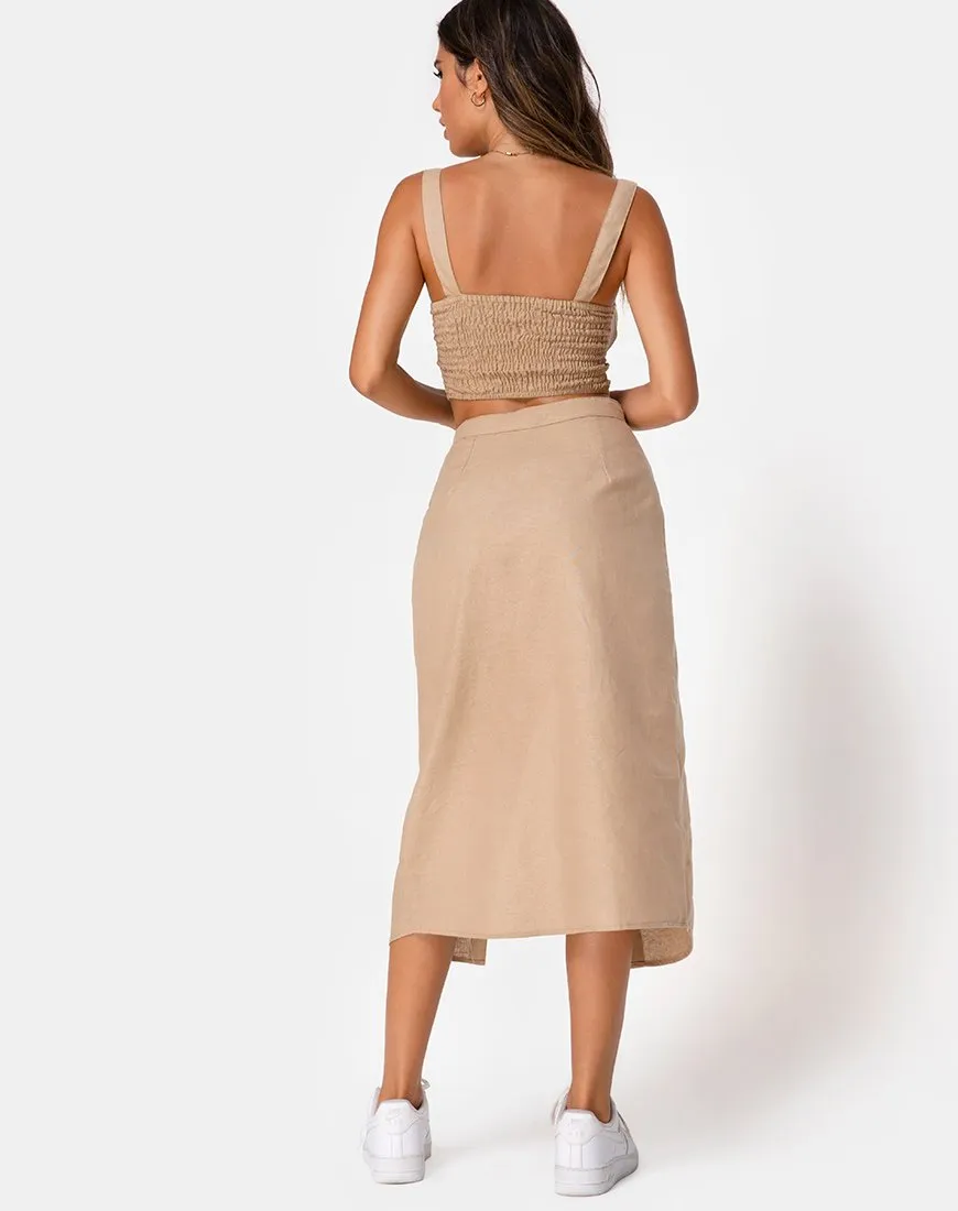 Kaisa Midi Skirt in Taupe