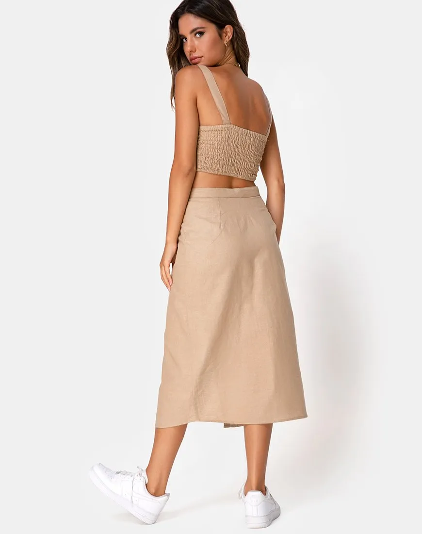 Kaisa Midi Skirt in Taupe