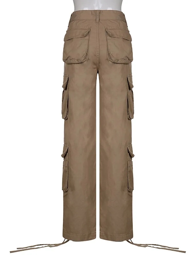 KHAKI CASUAL CARGO   BAGGY PANTS