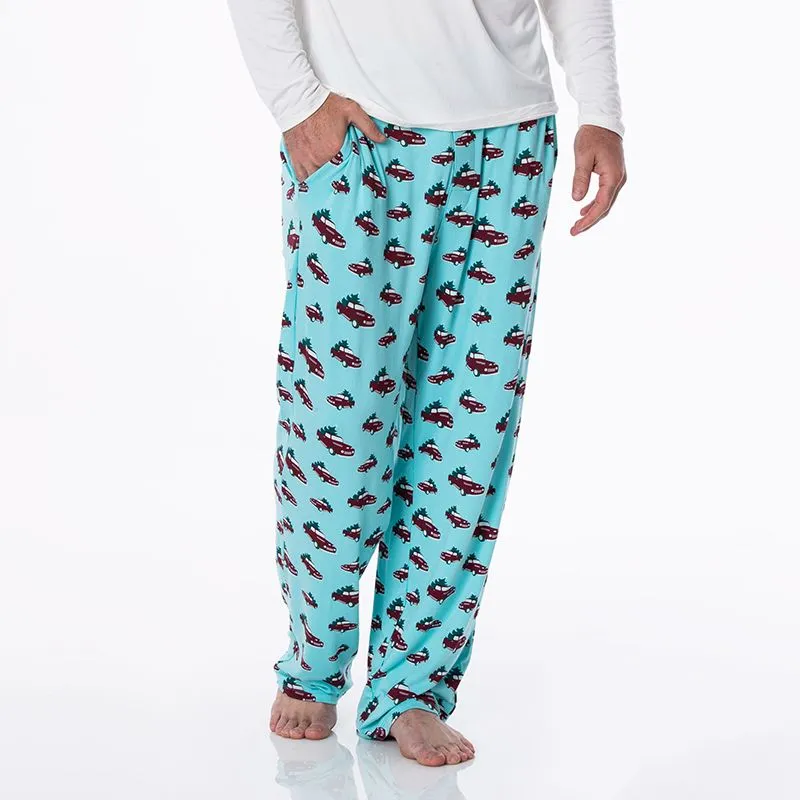 Kickee Pants Men's Pajama Pants - Iceberg Trucks and Trees