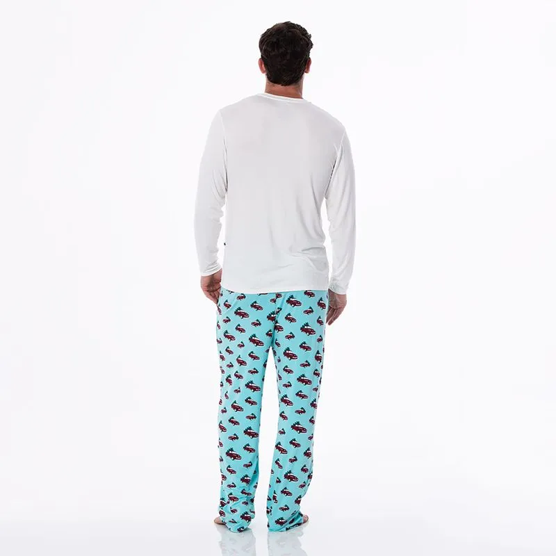 Kickee Pants Men's Pajama Pants - Iceberg Trucks and Trees