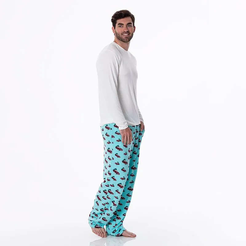 Kickee Pants Men's Pajama Pants - Iceberg Trucks and Trees