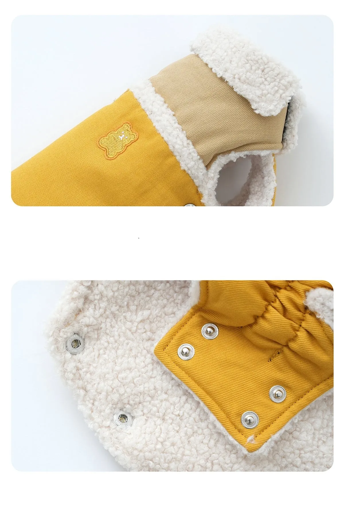 Korean Design Teddy Bear Fleece Winter Puffer Jacket for Dogs / Cats