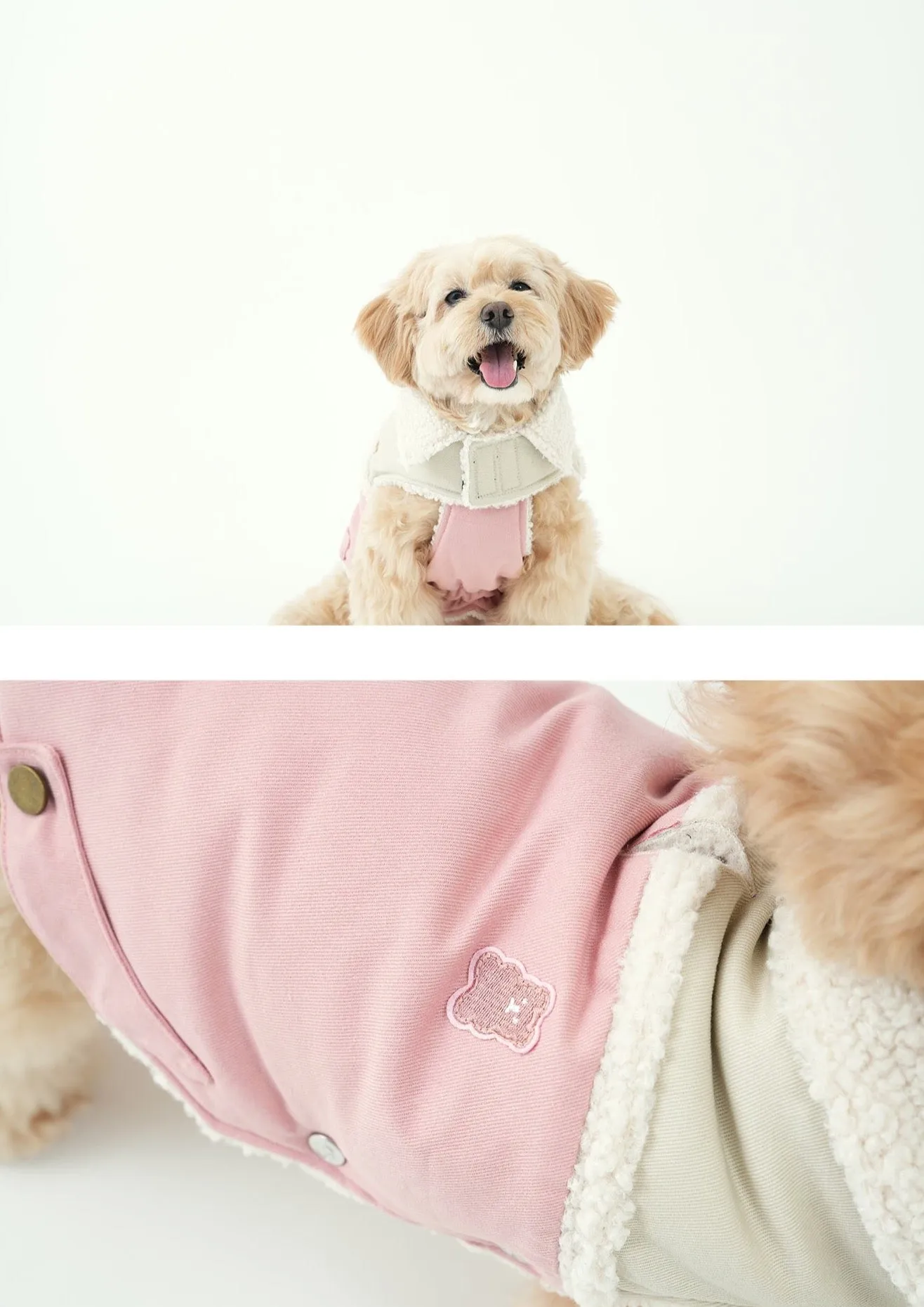 Korean Design Teddy Bear Fleece Winter Puffer Jacket for Dogs / Cats