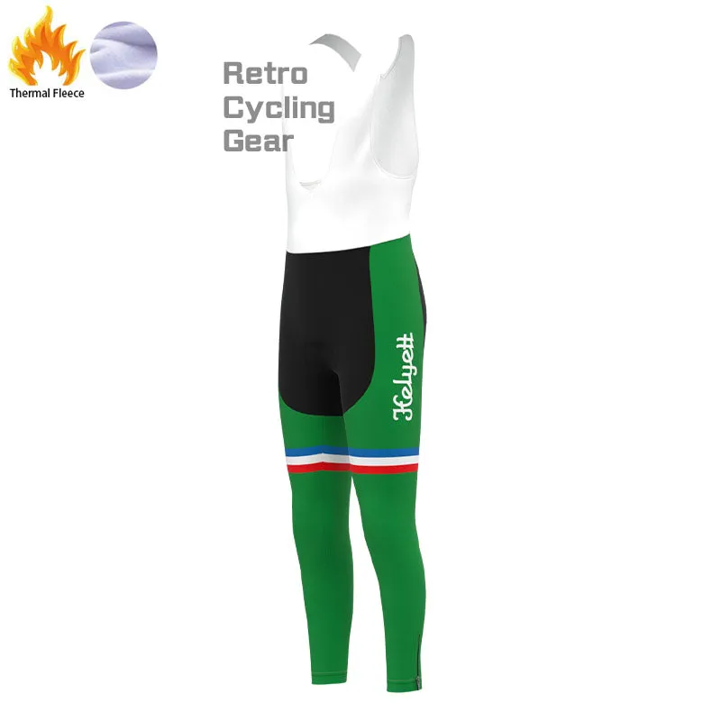 LEROUX Green Fleece Retro Cycling Kits