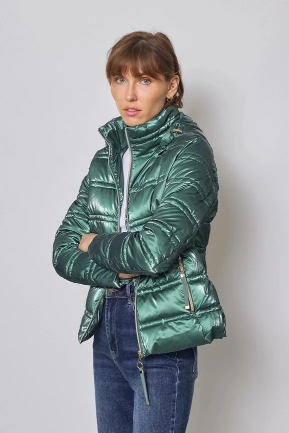 Light and Shiny Down Jacket with hood UNRIPE