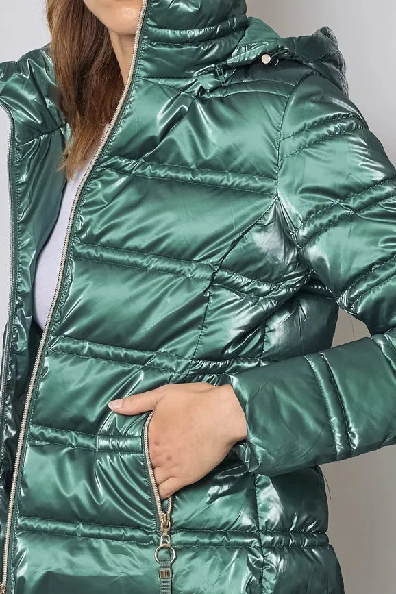 Light and Shiny Down Jacket with hood UNRIPE